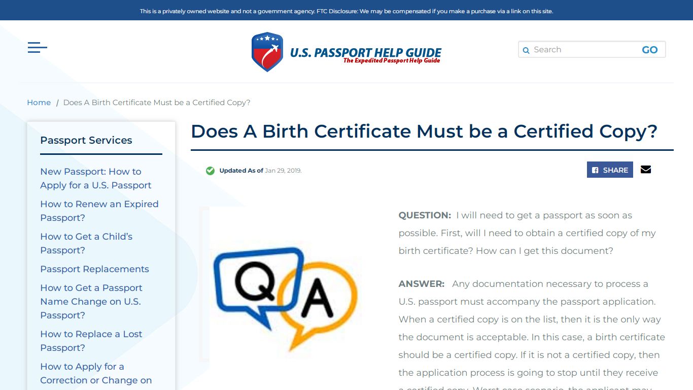 Does A Birth Certificate Must be a Certified Copy? - U.S. Passport Help ...